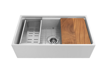 Load image into Gallery viewer, Dorchester - Farmhouse Sink with Chopping Board, Grid, Grill, Colander & Waste - 762mm
