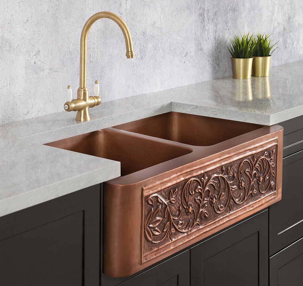 Copper Country Kitchen Sink Double Bowl