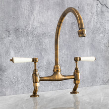 Load image into Gallery viewer, Traditional Kitchen Mixer Tap - Porcelain Levers