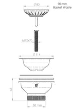 Load image into Gallery viewer, Basket Waste 90 mm - Brushed Brass