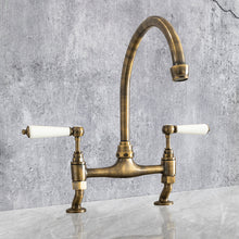 Load image into Gallery viewer, Traditional Kitchen Mixer Tap - Porcelain Levers
