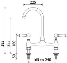 Load image into Gallery viewer, Traditional Kitchen Mixer Tap - Porcelain Levers
